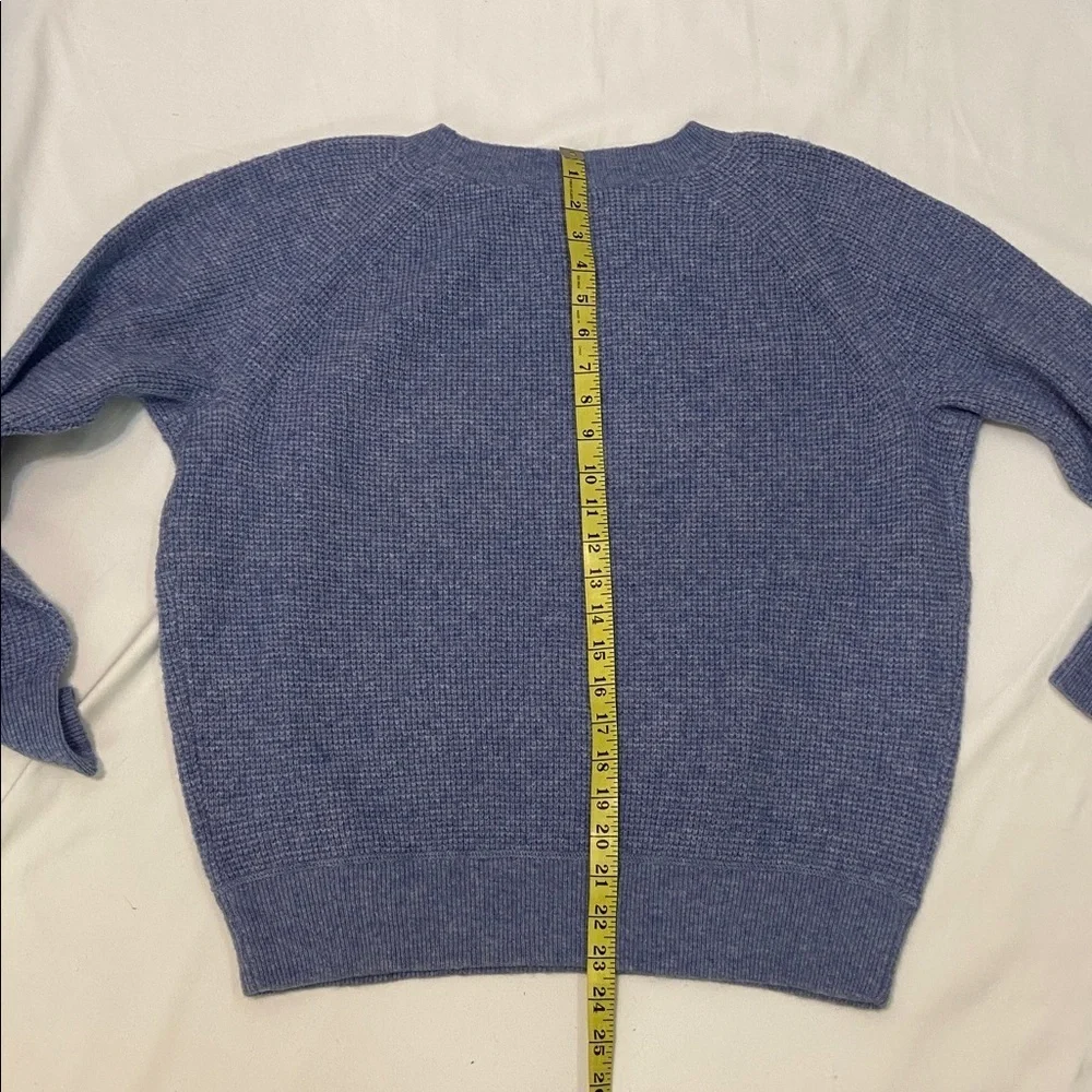 J. Crew Men's Heather Blue,Waffle- Knit,Long Sleeve,Crewneck Sweater. Size-Small